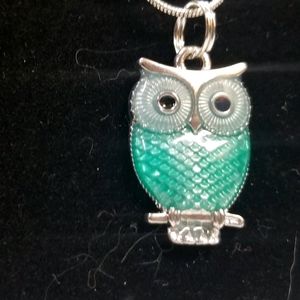 Blue owl necklaces!